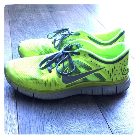 highlighter yellow nike shoes